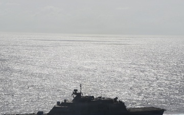 Littoral combat ship USS Billings (LCS 15) transits the Caribbean Sea, June 27, 2026.