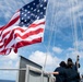 USS Boxer Hoist Battle Ensign While Sailing in Formation