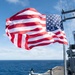 USS Boxer Hoist Battle Ensign While Sailing in Formation