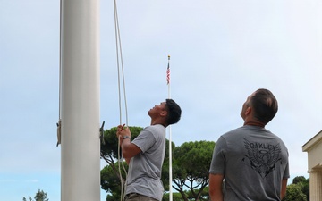2026 Europe-Mediterranean Disinterment Team Assists with Flag Folding