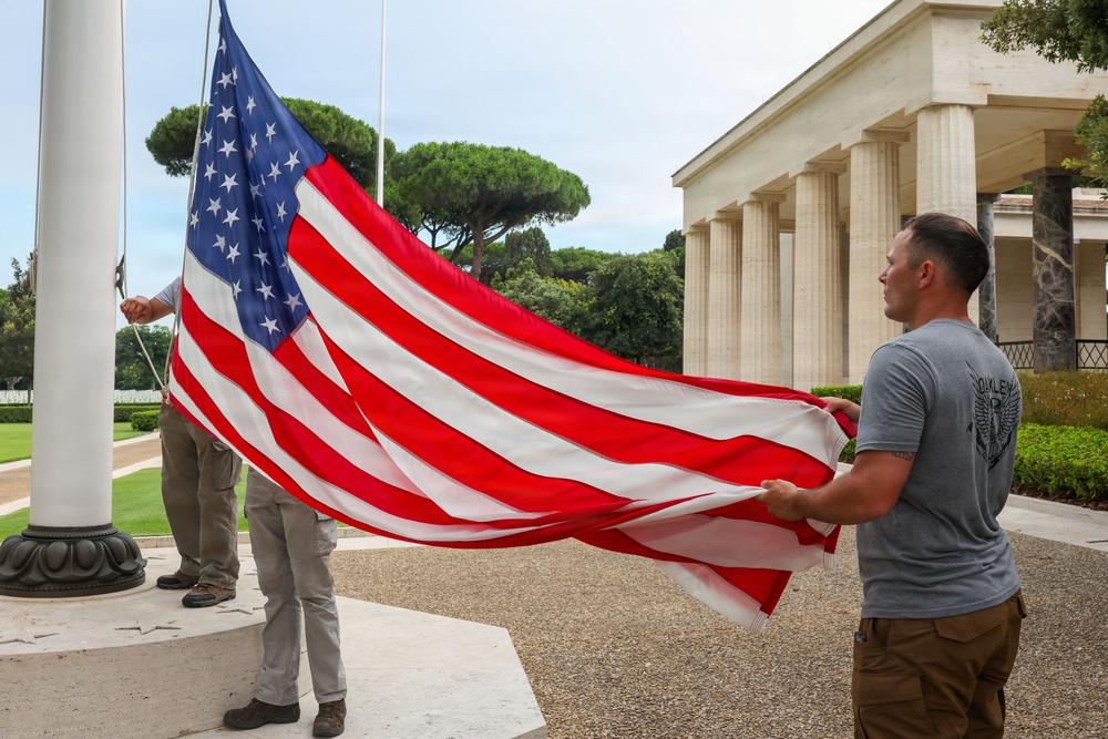 2026 Europe-Mediterranean Disinterment Team Assists with Flag Folding