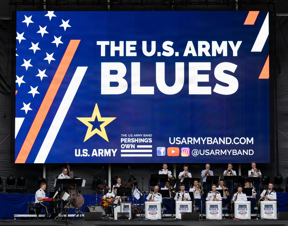 The U.S. Army Blues perform at the Great American State Fair