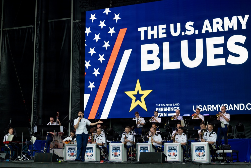 The U.S. Army Blues perform at the Great American State Fair