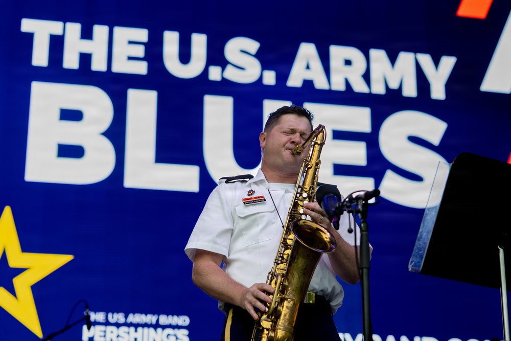 The U.S. Army Blues perform at the Great American State Fair