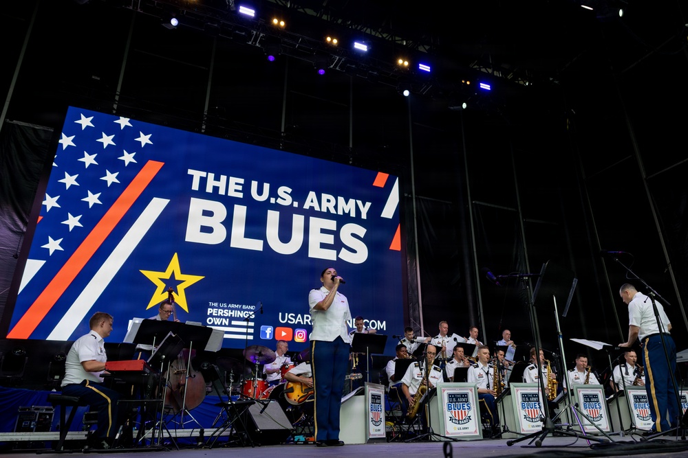 The U.S. Army Blues perform at the Great American State Fair