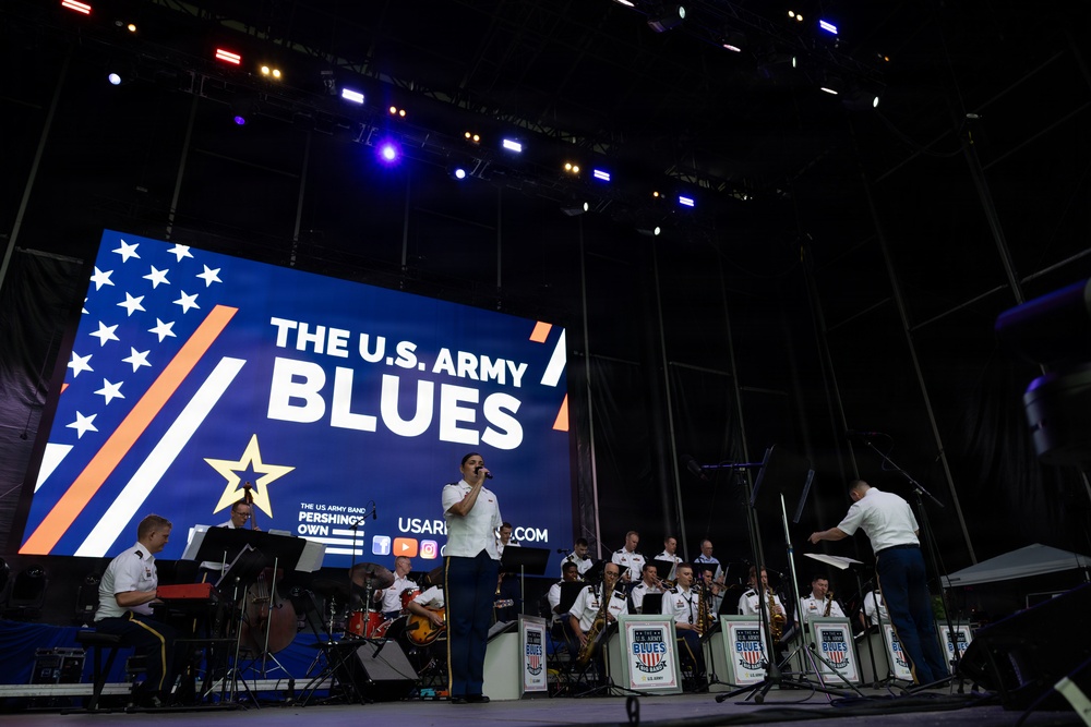 The U.S. Army Blues perform at the Great American State Fair