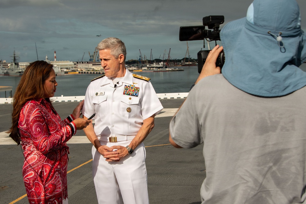 Hawaii News Now Interviews Adm. Koehler Aboard USS Essex During RIMPAC 26