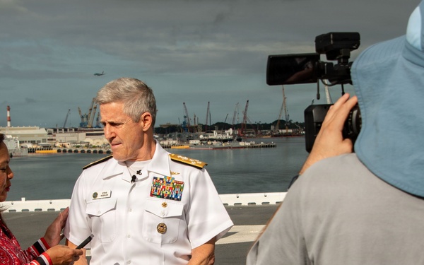 Hawaii News Now Interviews Adm. Koehler Aboard USS Essex During RIMPAC 26