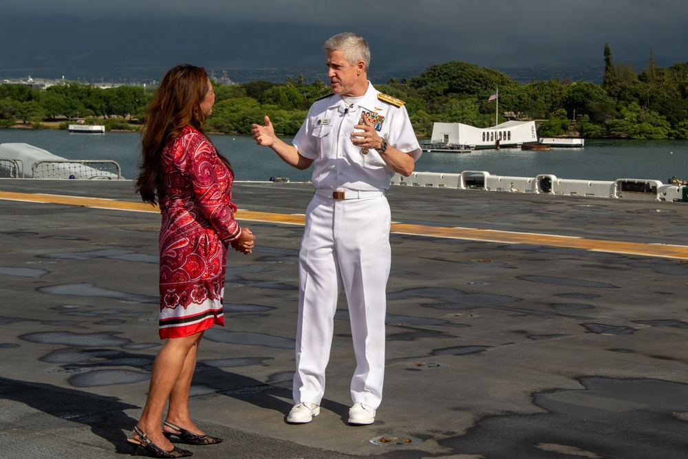 Hawaii News Now Interviews Adm. Koehler Aboard USS Essex During RIMPAC 26