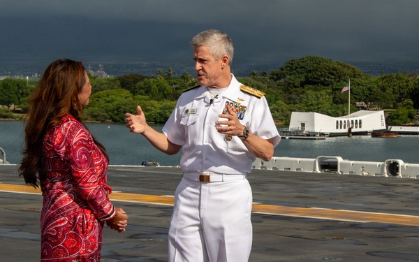 Hawaii News Now Interviews Adm. Koehler Aboard USS Essex During RIMPAC 26