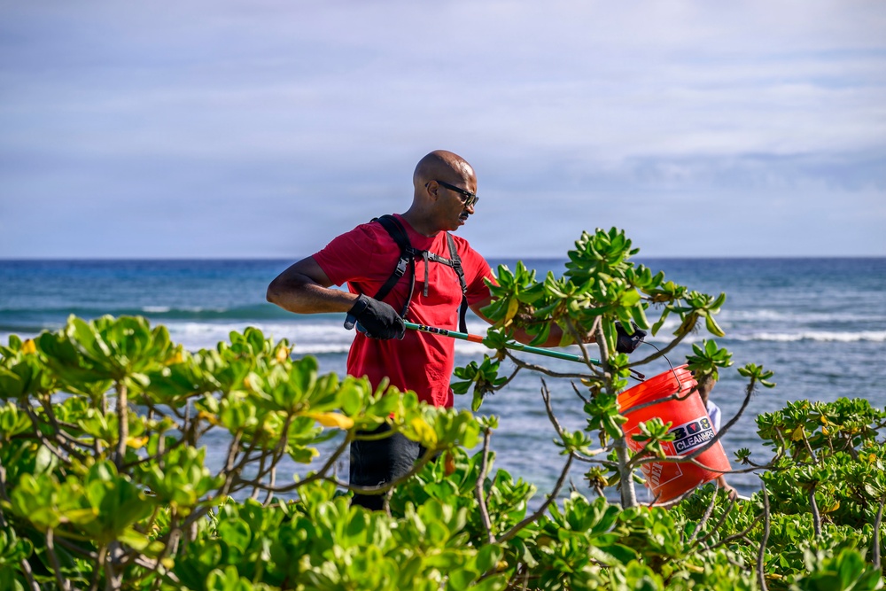 USS Theodore Roosevelt Carrier Strike Group and Carrier Air Wing 11 Sailors Participate in a Beach Clean Up During RIMPAC 26