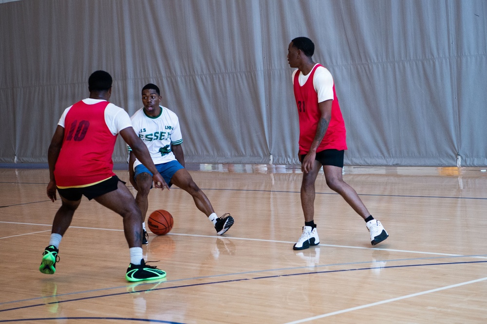 USS Essex Sailors Compete in the RIMPAC 26 basketball tournament