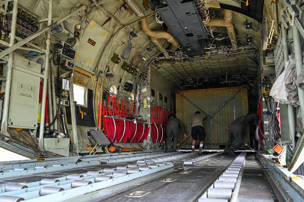 346th AEW and LCF-24 load supplies for Venezuela Relief