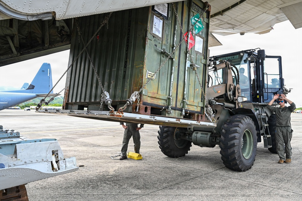 346th AEW and LCF-24 load supplies for Venezuela Relief