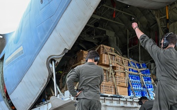 346th AEW and LCF-24 load supplies for Venezuela Relief