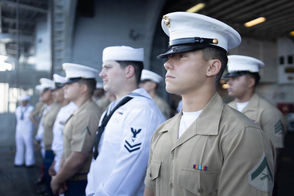 USS Kearsarge Holds a Burial at Sea Ceremony