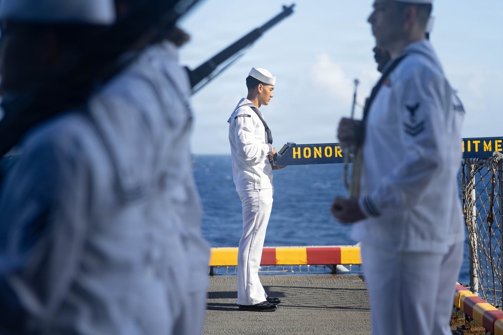 USS Kearsarge Holds a Burial at Sea Ceremony