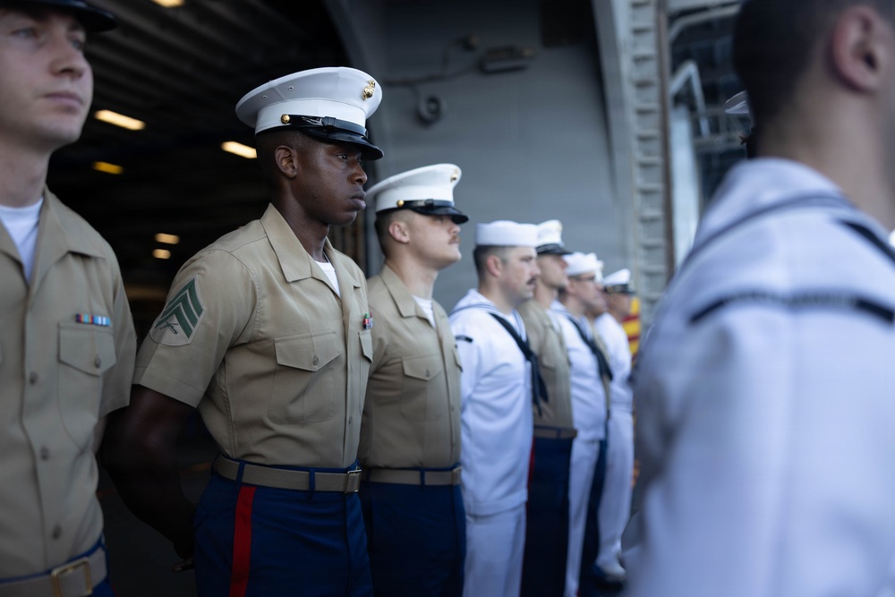 USS Kearsarge Holds a Burial at Sea Ceremony
