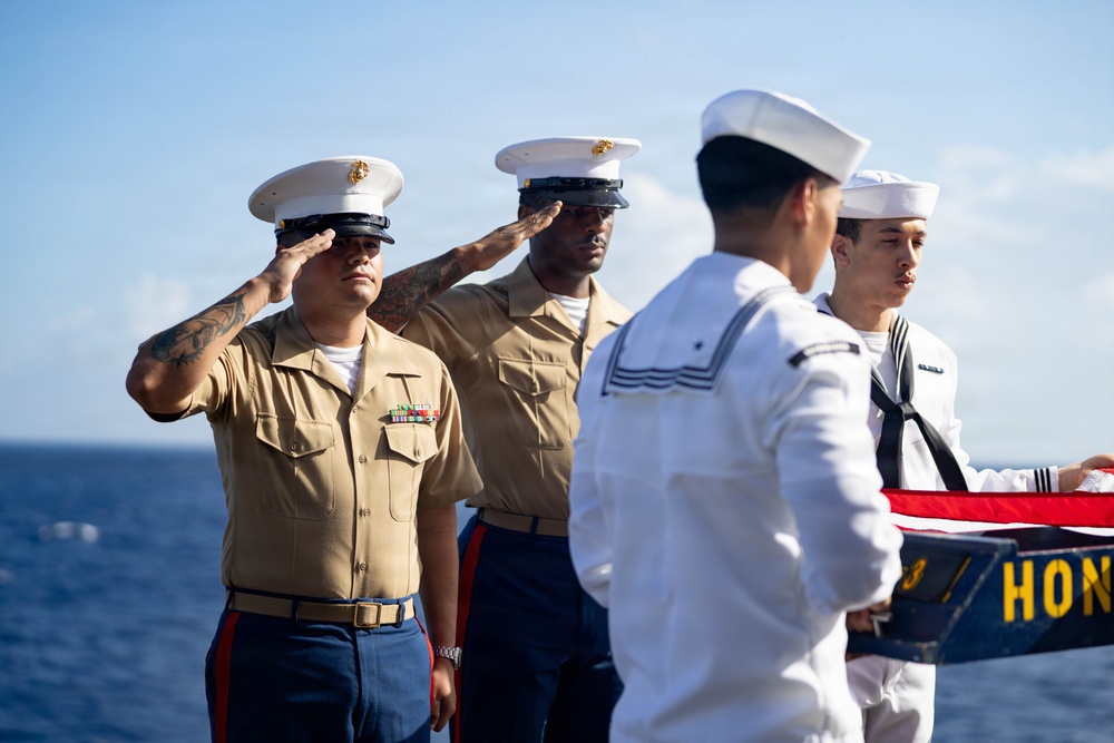 USS Kearsarge Holds a Burial at Sea Ceremony