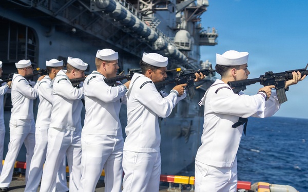 USS Kearsarge Holds a Burial at Sea Ceremony