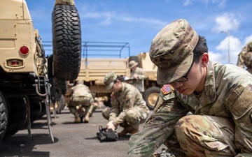 U.S. Army Reserve Soldiers from the 364th Expeditionary Sustainment Command Perform Equipment Pickup for RIMPAC 2026