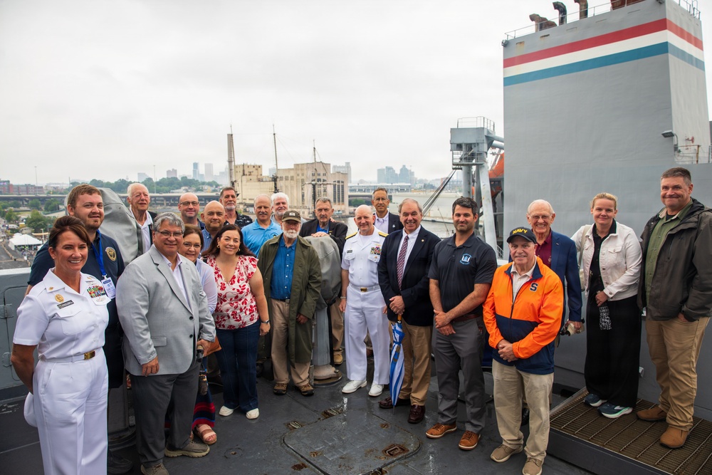 Members of the Baltimore Navy League tour USS Arlington (LPD 24) during SAIL 250 Maryland &amp; Airshow Baltimore