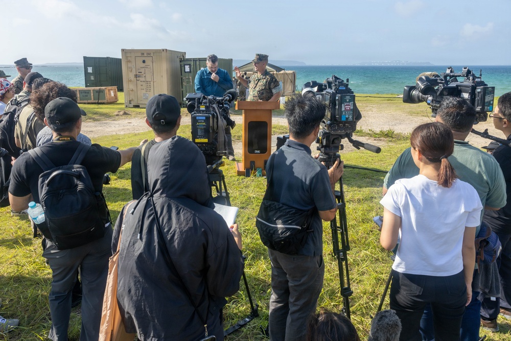 Freedom Banner 26: Local media and Japan Ground Self-Defense Force service members tour humanitarian assistance and disaster relief displays