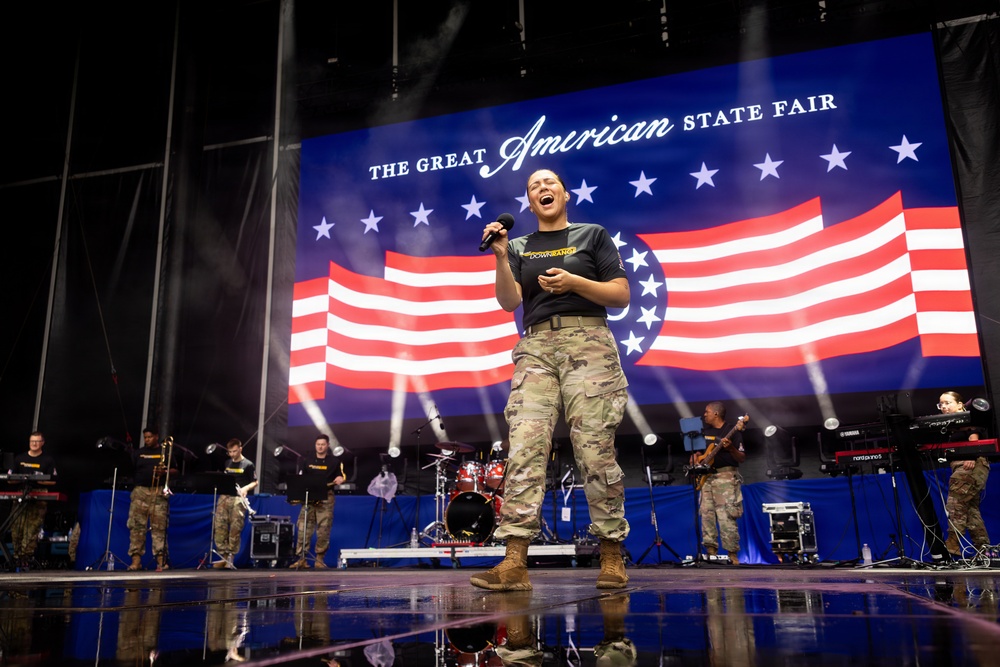 Service Members interact with attendees during the Great American State Fair