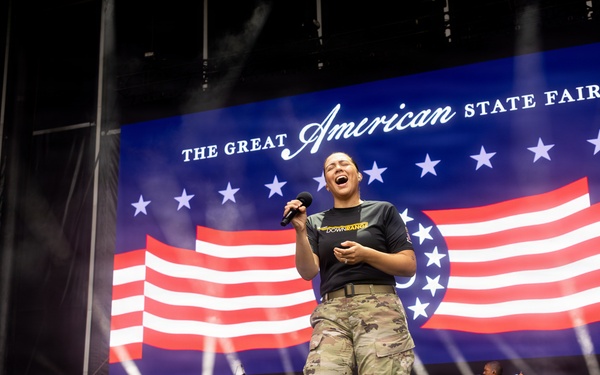 Service Members interact with attendees during the Great American State Fair