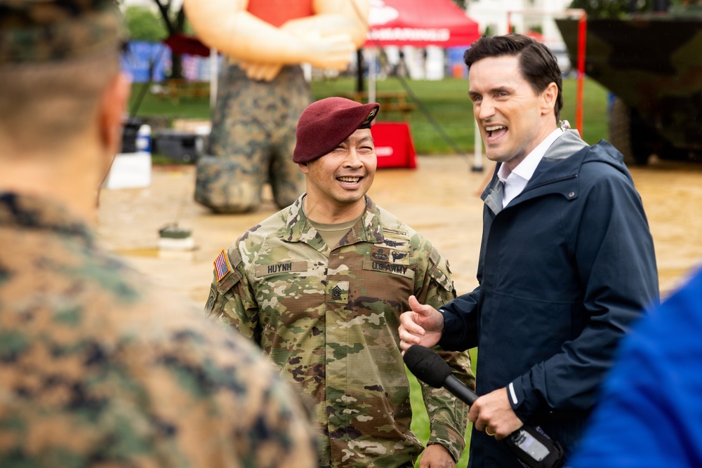 Service Members interact with attendees during the Great American State Fair