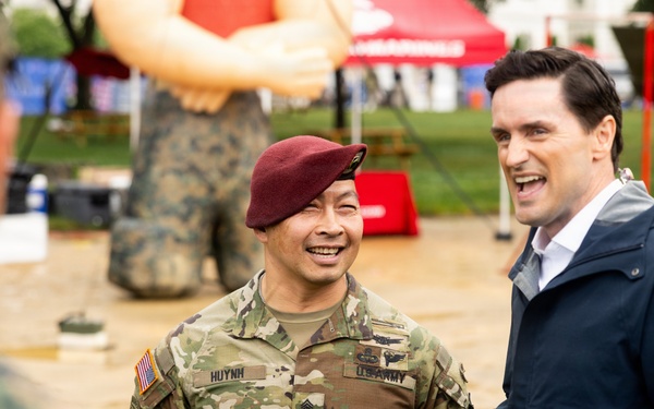 Service Members interact with attendees during the Great American State Fair