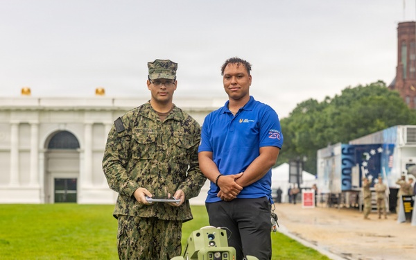 Service Members interact with attendees during the Great American State Fair