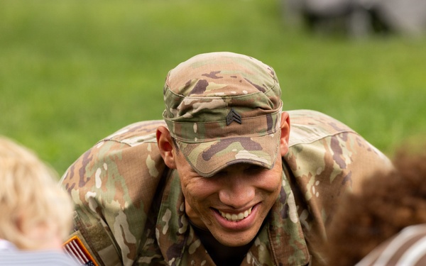 Service Members interact with attendees during the Great American State Fair