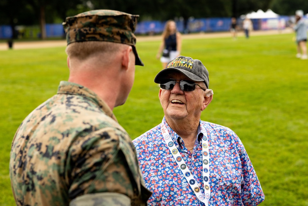 Service Members interact with attendees during the Great American State Fair