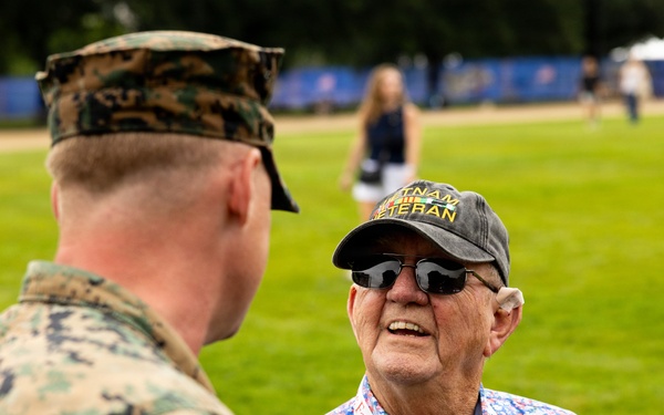 Service Members interact with attendees during the Great American State Fair