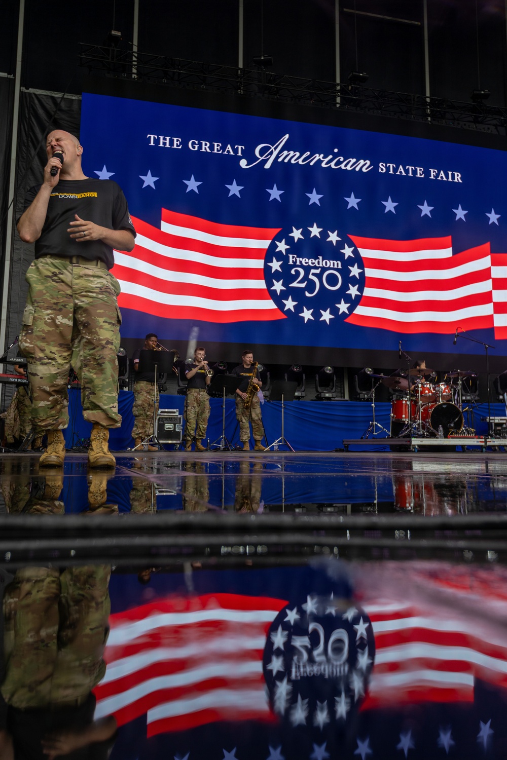 Service Members interact with attendees during the Great American State Fair