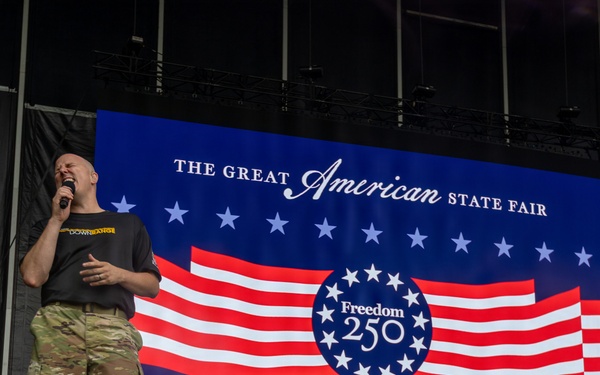 Service Members interact with attendees during the Great American State Fair