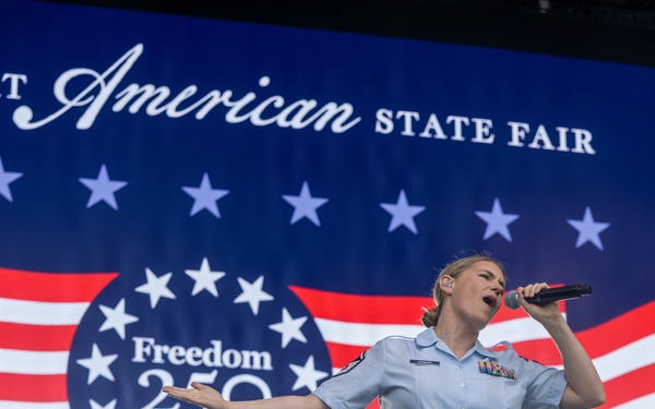 Service Members interact with attendees during the Great American State Fair