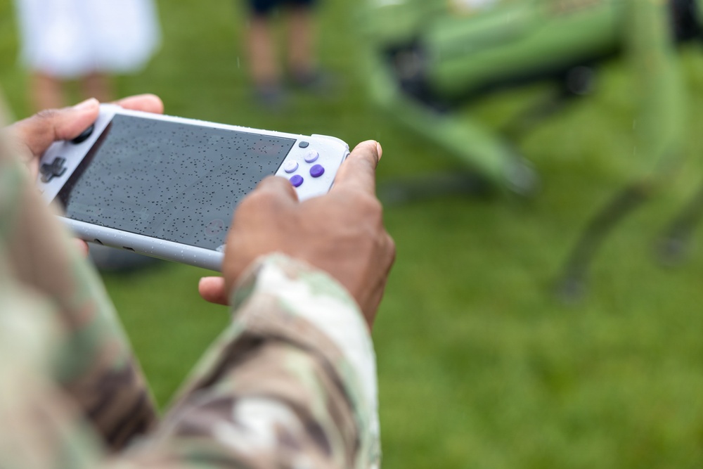 Service Members interact with attendees during the Great American State Fair