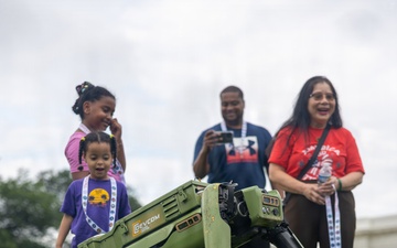 Service Members interact with attendees during the Great American State Fair