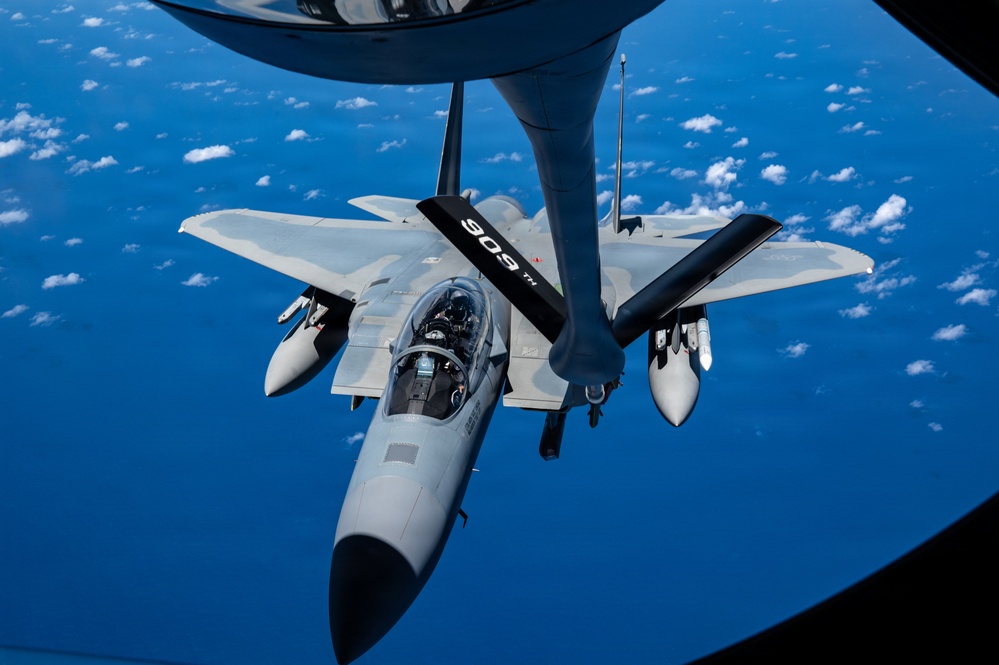 F-15EX, F-15E aircraft return to Kadena for training and familiarization