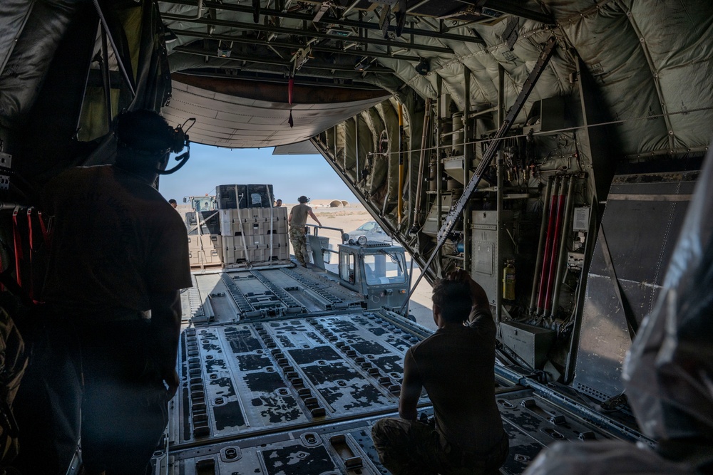 C-130J Overnight Cargo Operation Throughout the U.S. Central Command area of responsibility
