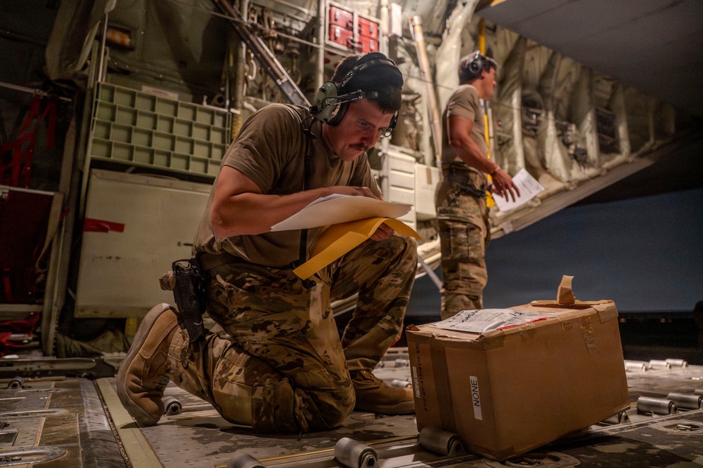 C-130J Overnight Cargo Operation Throughout the U.S. Central Command area of responsibility