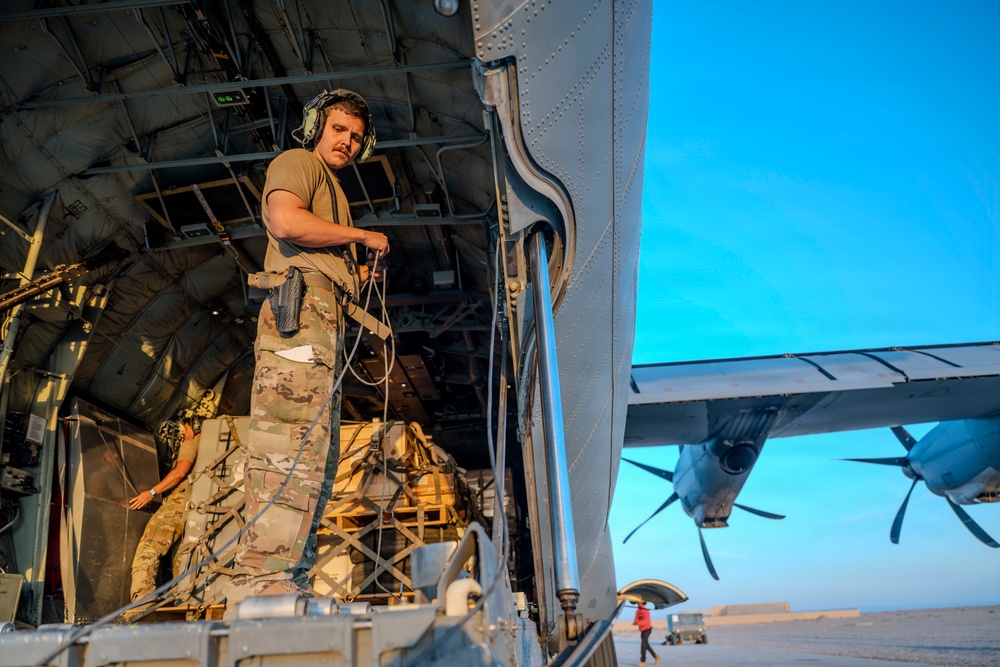 C-130J Overnight Cargo Operation Throughout the U.S. Central Command area of responsibility