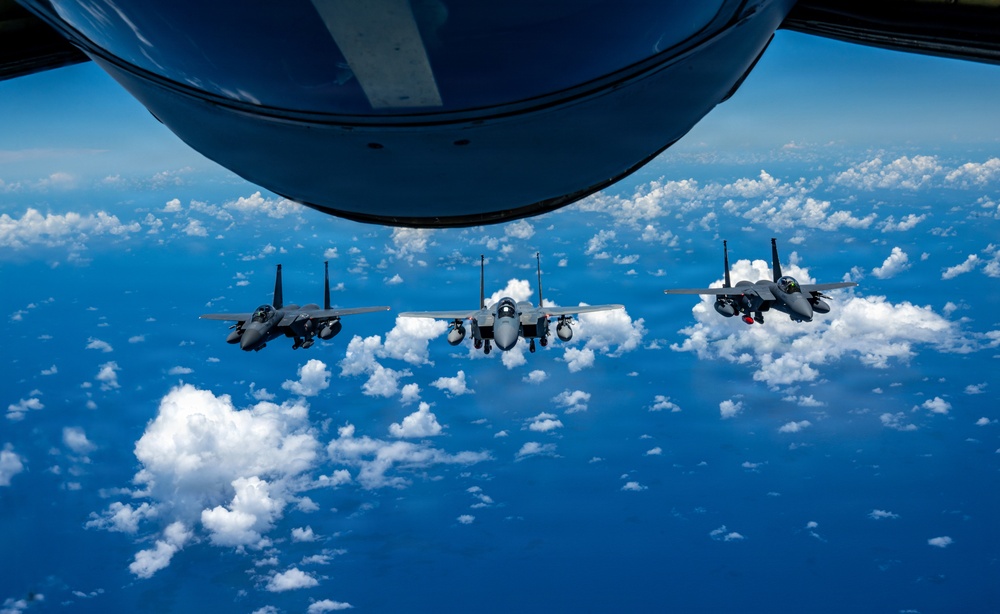 F-15EX, F-15E aircraft return to Kadena for training and familiarization