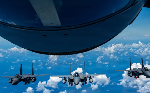 F-15EX, F-15E aircraft return to Kadena for training and familiarization