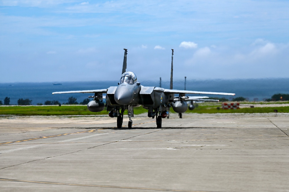 F-15EX, F-15E aircraft return to Kadena for training and familiarization