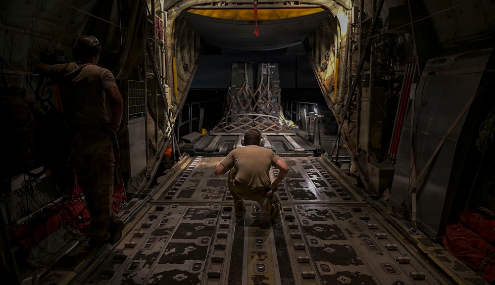 C-130J Overnight Cargo Operation Throughout the U.S. Central Command area of responsibility