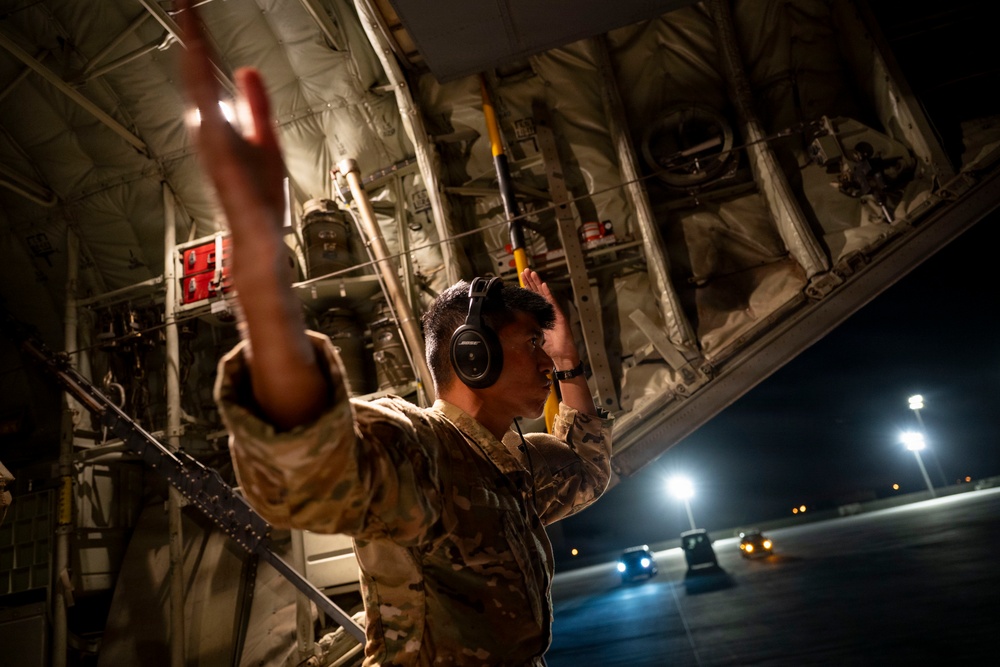 C-130J transports cargo across AOR