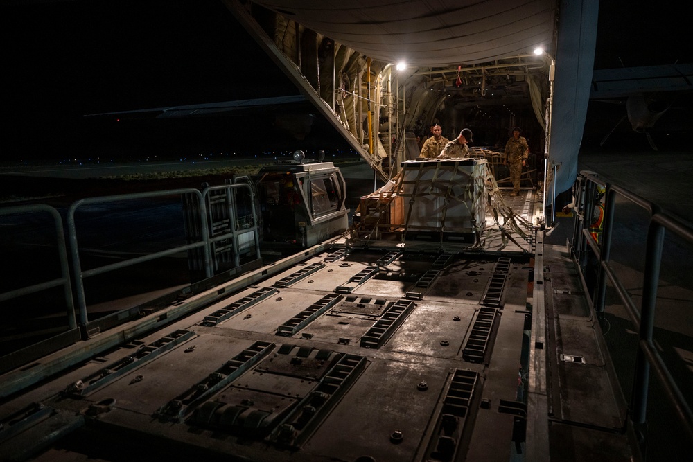 C-130J transports cargo across AOR